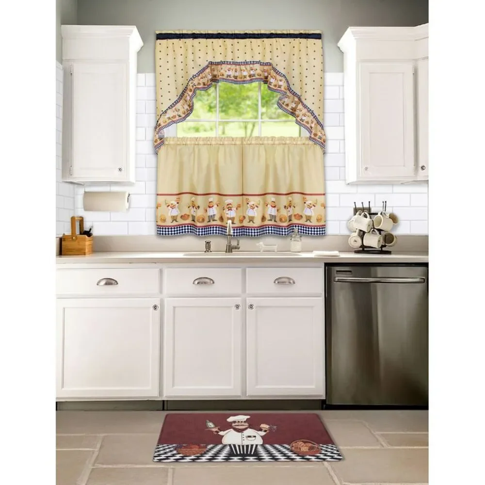 Woven Trends 30 x 18 Inches Anti-Fatigue Mat, Non-Slip Backing Chef Print